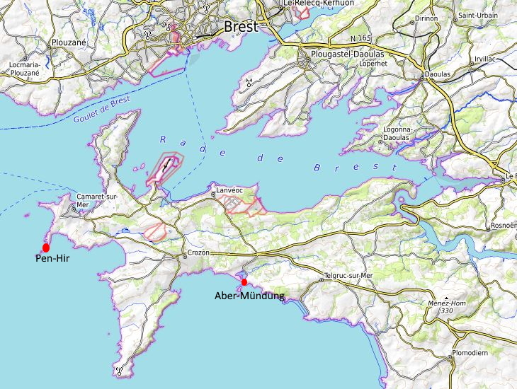 Openstreetmap: Crozon Halbinsel