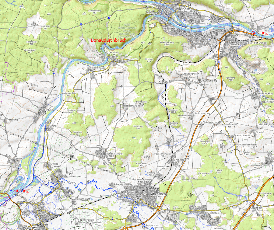 Openstreetmap: bersicht Donaudurchbruch