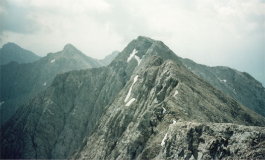 Blick von der Spritzkarspitze zurck zur Eiskarlnspitze