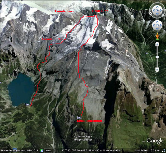 Google-Earth: Karte Doldenhorn