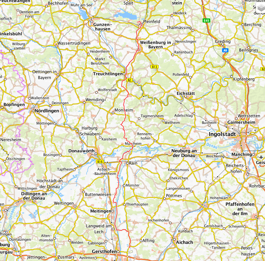 Openstreetmap: Deutschland p langs