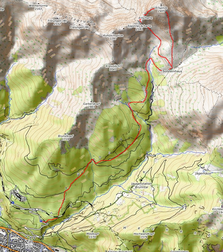 Openstreetmap: Zirler Klettersteig