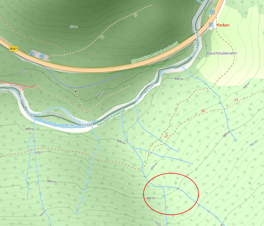 Openstreetmap: Eisklettern Sylvensteinsee