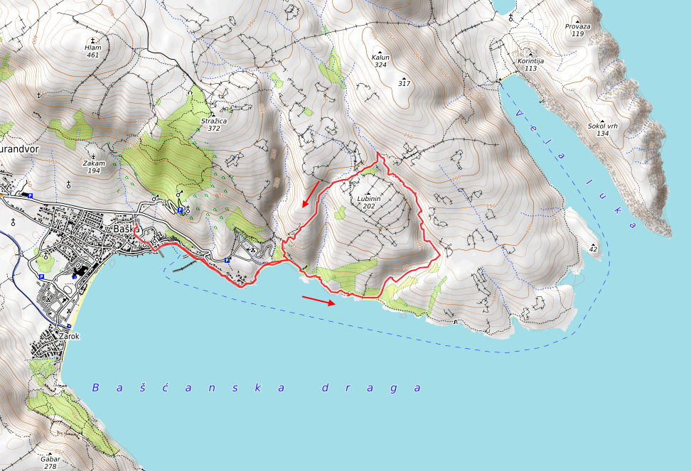 Openstreetmap: Vrženica-Schlucht
