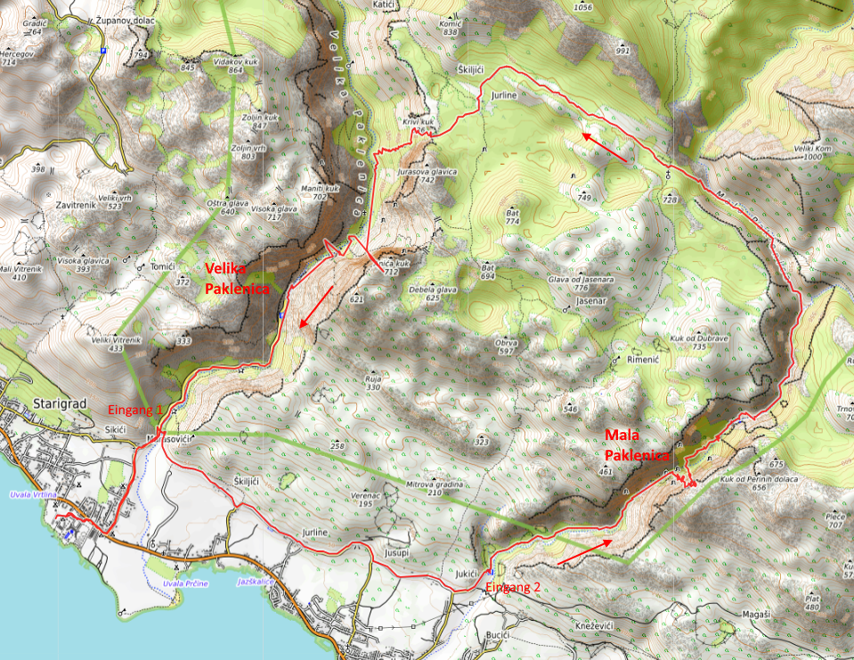 Openstreetmap: Paklenica-Nationalpark