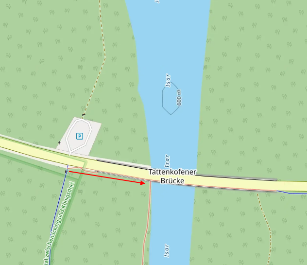 Openstreetmap: Einstieg Isar Tattenkofener Brücke