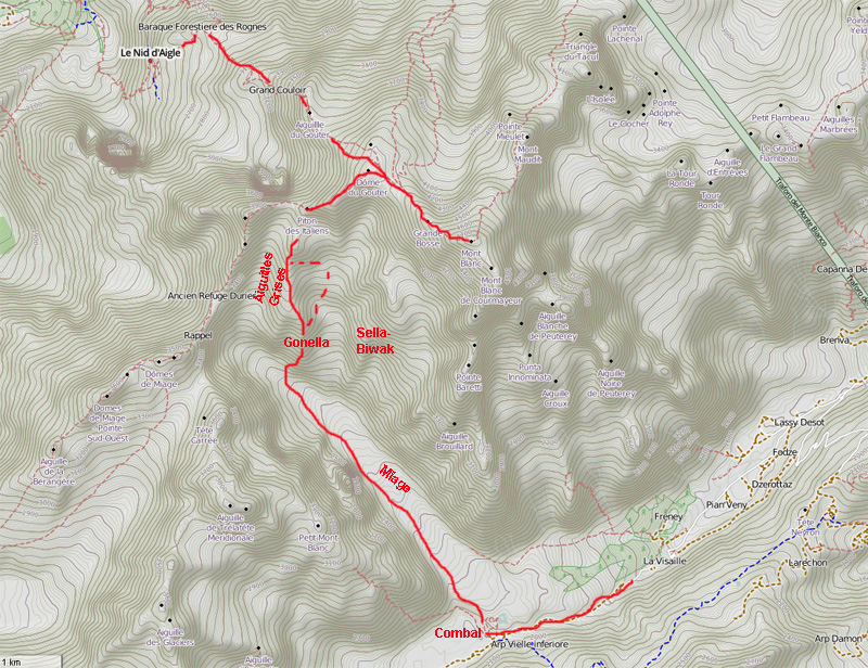 Openstreetmap: Karte Mont-Blanc