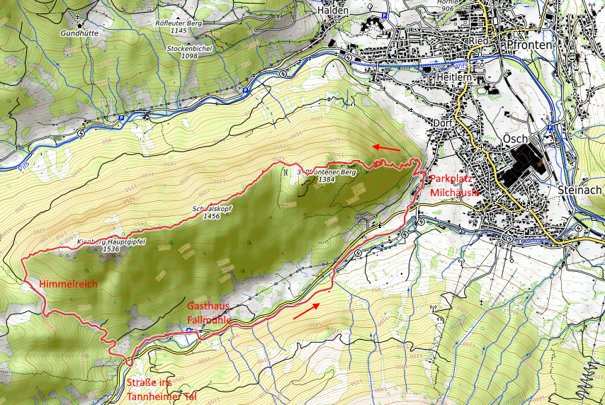 Openstreetmap: Kienberg-Überschreitung